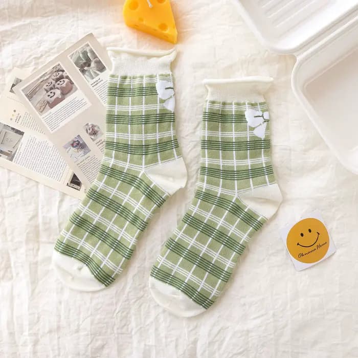 Chaussettes fines en dentelle à volants pour femmes