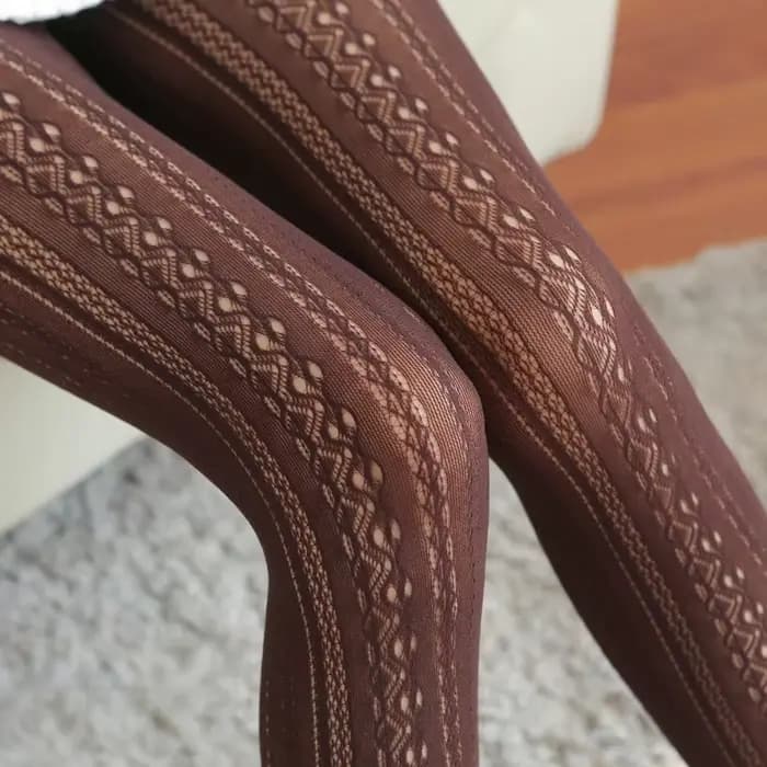Collants résille en maille de dentelle évidée pour femmes