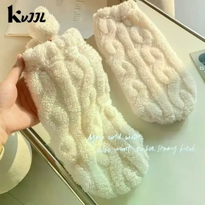 Hiver plus chaud pieds bas pour femmes hommes en peluche maison sommeil sol longue chaussette