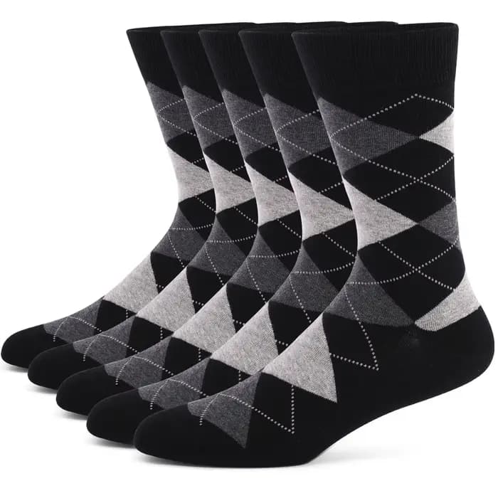 Chaussettes à carreaux rétro français pour hommes