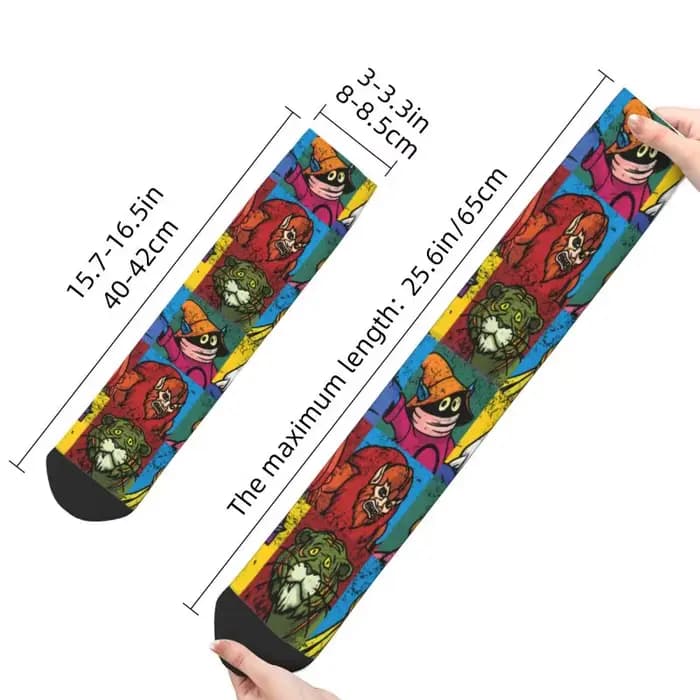 Mode hommes He homme et amis robe chaussettes unisexe chaud respirant maîtres de l'univers squelette Heman 80s dessin