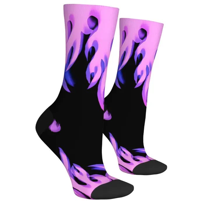 Chaussettes personnalisées à imprimé flamme pour hommes