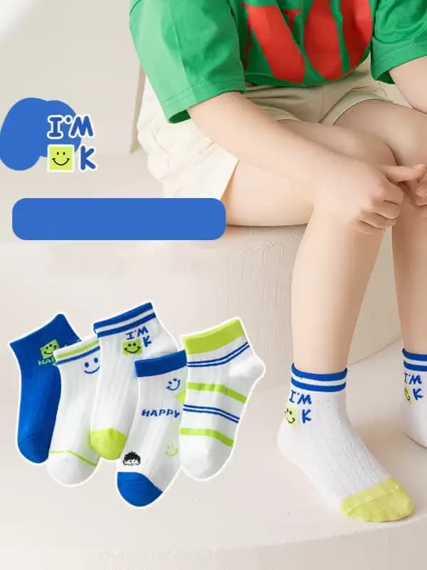 5 paires de chaussettes d'été en maille pour enfants