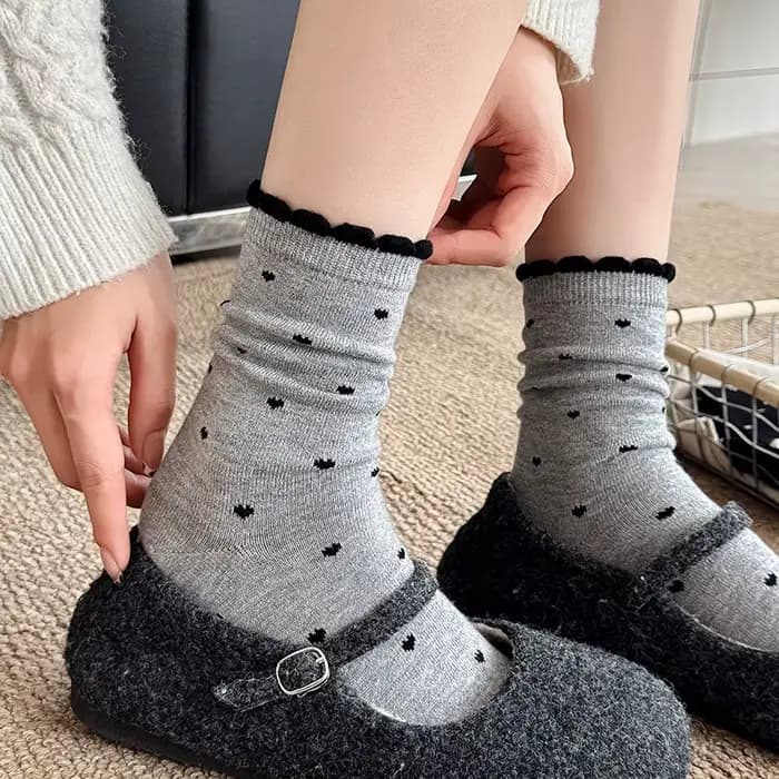 Chaussettes pour femmes Style rétro nouvelle mode coeur Design