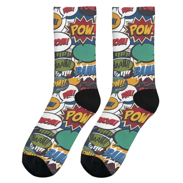 Amusant rue graffiti bande dessinée pop art chaussettes hommes et femmes loisirs sports de plein air