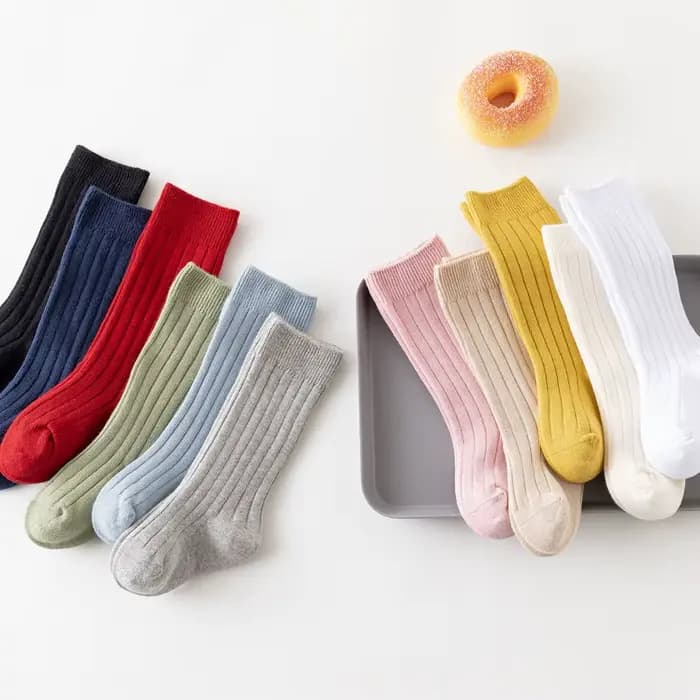 Chaussettes bébé nouveau-né enfants infantile filles garçons genou haute chaussette enfant en bas âge fille solide