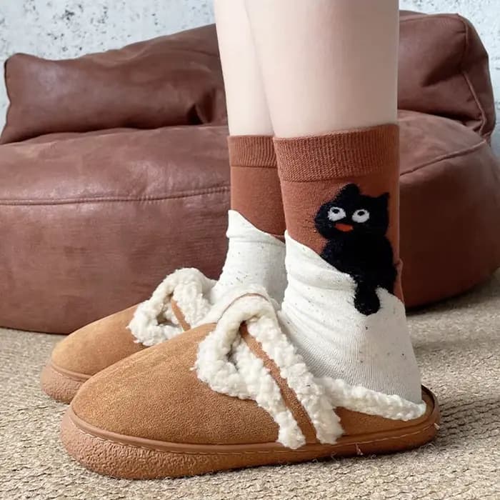 Mignon coton petit chat chaussettes drôle 3D chaton chiot oeuf boule
