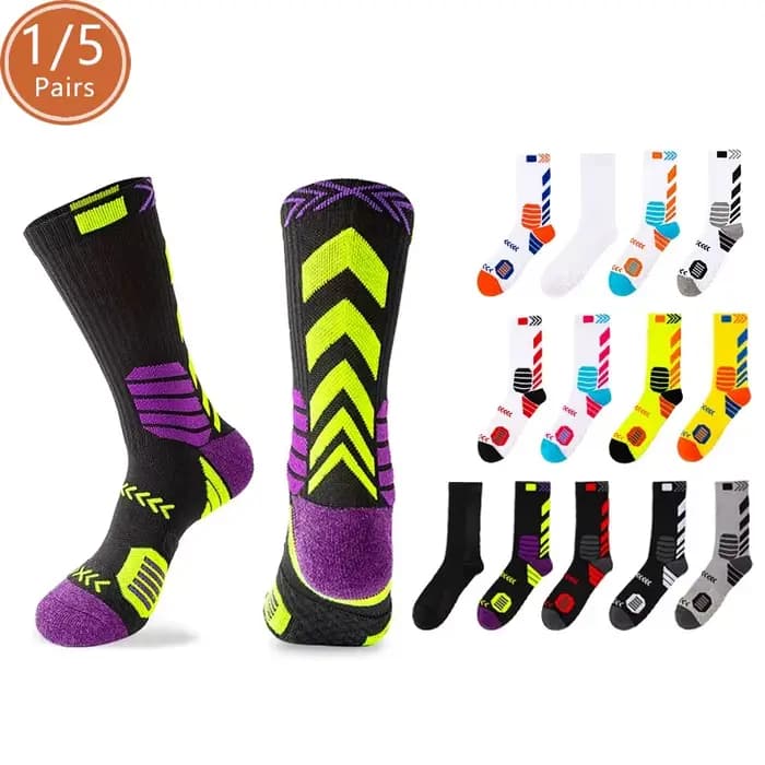 Elite Sport cyclisme basket-ball chaussettes Compression course homme noir tendance respirant longue randonnée amortissement athlétique professionnel
