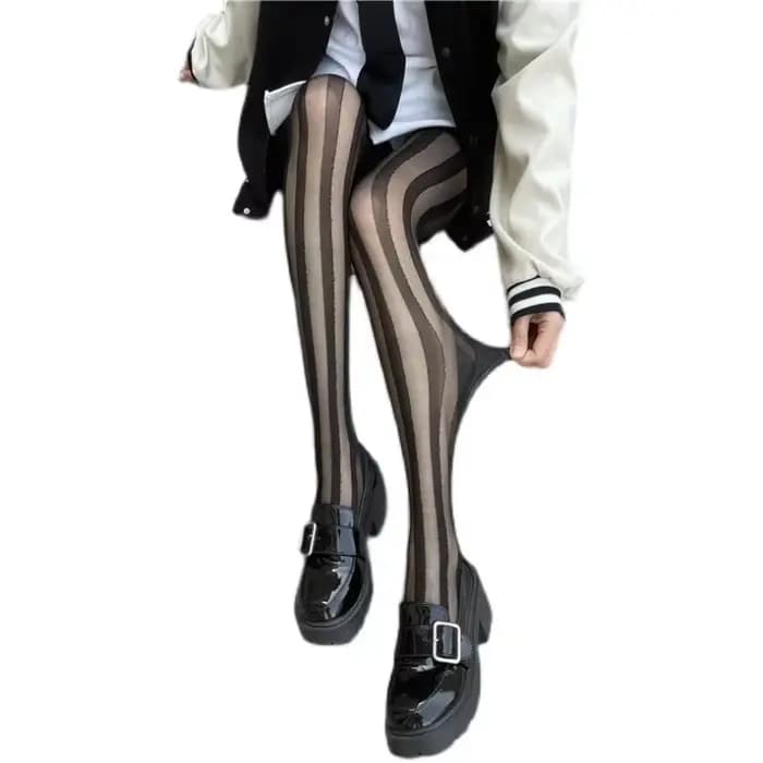 Cuisse rayée bas hauts collants Lingerie bonneterie Ultra-mince
