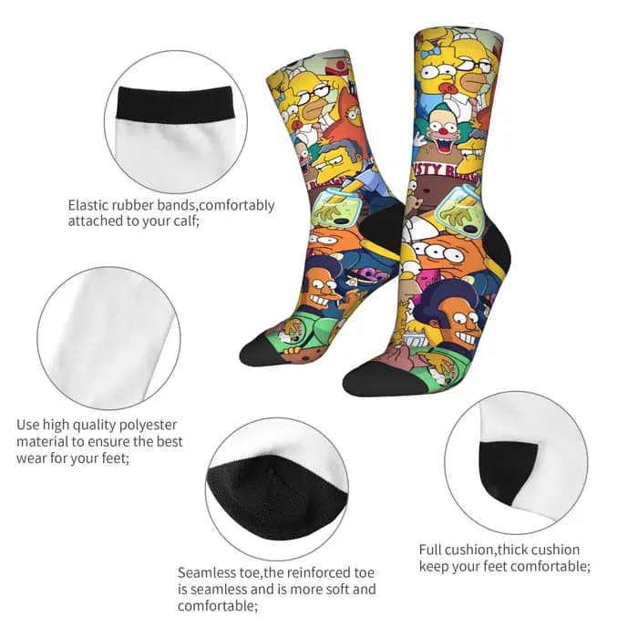 Chaussettes fantaisie unisexe respirantes pour hommes