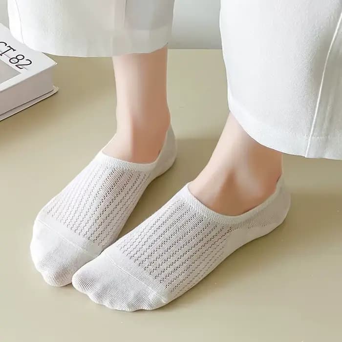 Femmes chaussettes pantoufles nouvel été mince couleur unie