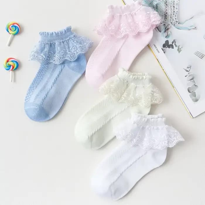 Filles dentelle à volants princesse maille chaussettes infantile bébé enfants chaussette courte