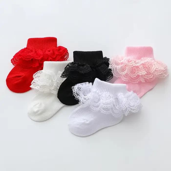 Chaussettes en coton à œillets et dentelle froufrous pour bébés, chaussettes de baptême pour garçons et filles, joli cadeau d'anniversaire pour nourrissons