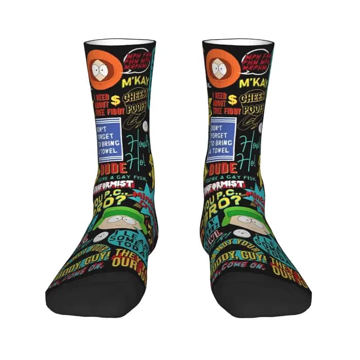 Souths Parks bas femmes hommes chaussettes confortables chaussettes drôles hiver course anti-dérapant motif chaussettes cadeau