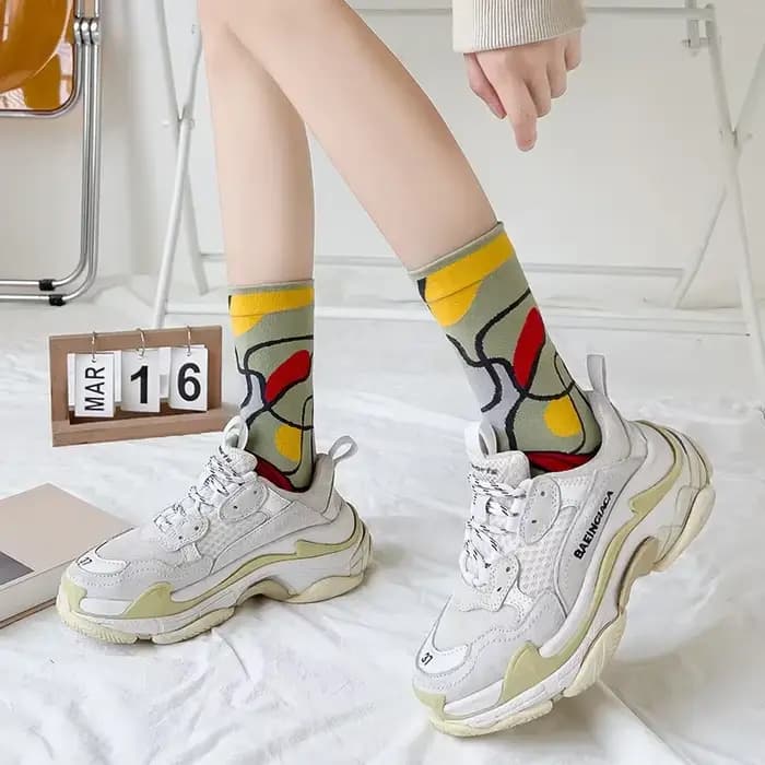 Chaussettes de rue peinture à l'huile française pour hommes et femmes