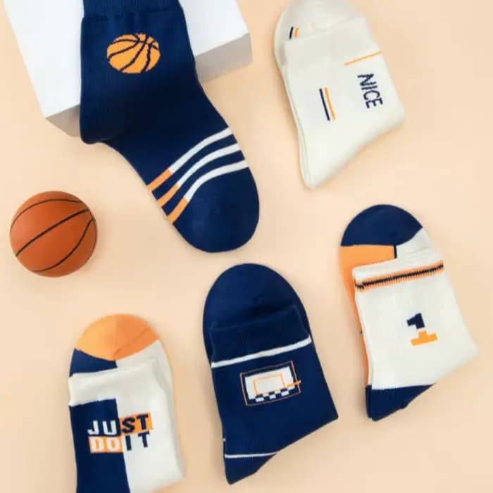 Lot de 5 paires de chaussettes en coton doux pour garçon