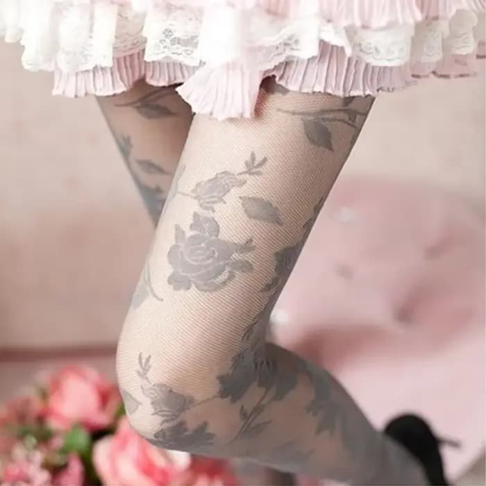 Sexy Rose Collants Femmes Collant Femme Mince Transparent