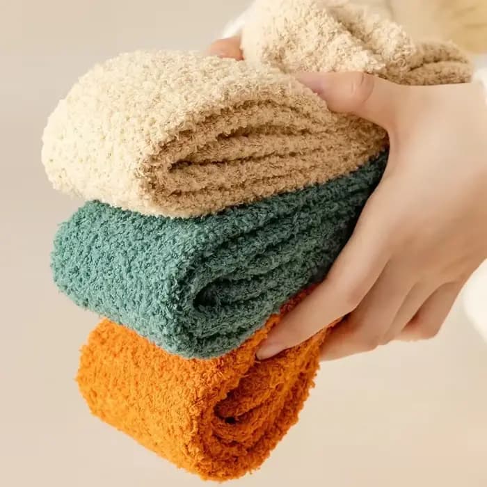 Chaussettes hautes en molleton de corail pour femmes