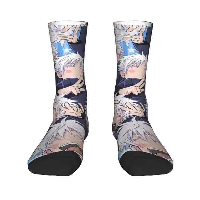 Gojo Sensei Anime Manga chaussettes bas modernes hiver anti-dérapant adultes hommes