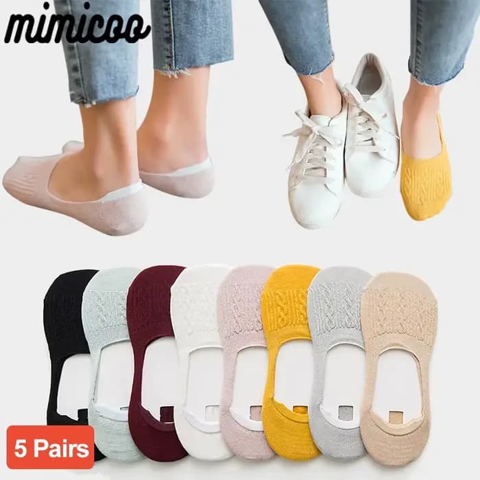 5 paires de chaussettes basses en coton pour femmes