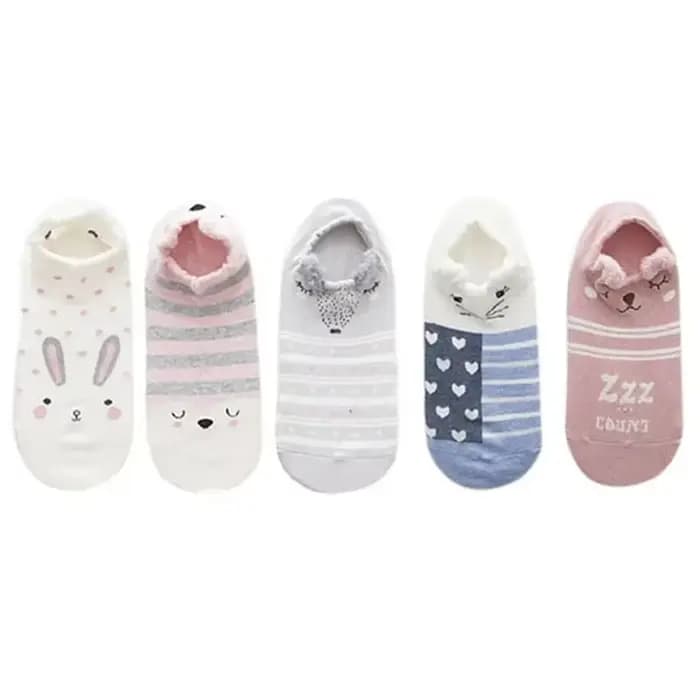 Kawaii Harajuku dessin animé femmes chaussettes coton Invisible chaussette mignon Animal stéréo oreille fille cheville