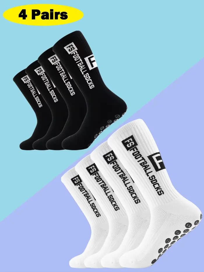 4 paires de chaussettes de Football antidérapantes pour hommes