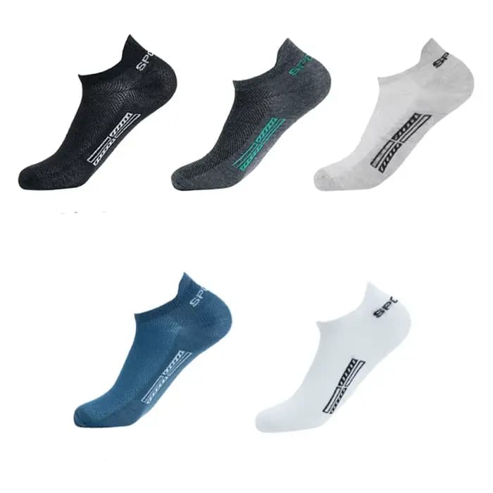 5 paires/lot haute qualité hommes cheville chaussettes respirant coton sport maille décontracté athlétique mince coupe courte Sokken grande taille