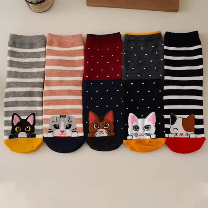 5/10 paires femmes chaussettes motif Animal coton