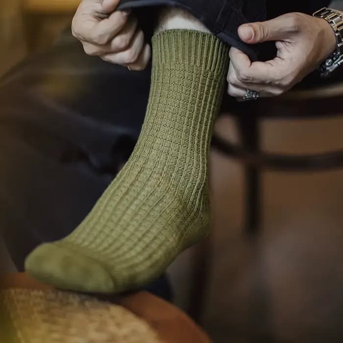 Maden – chaussettes mi-mollet tissées gaufrées pour hommes