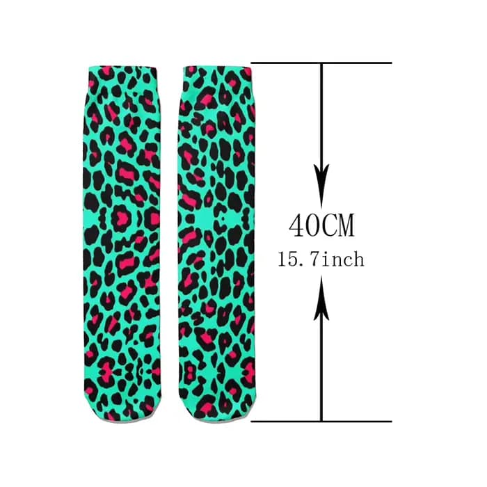 Chaussettes mi-longues à imprimé léopard pour femmes