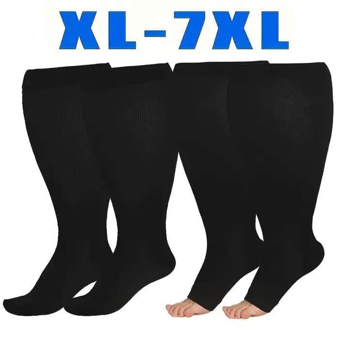 1 paire de chaussettes de compression de taille extra large pour hommes et femmes avec mollet