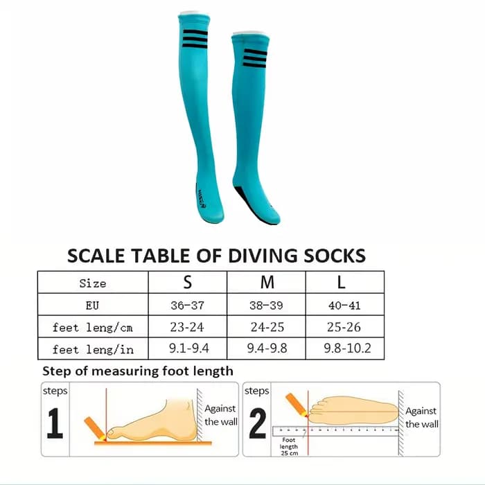 1 paire de chaussettes de plongée longues de 2mm