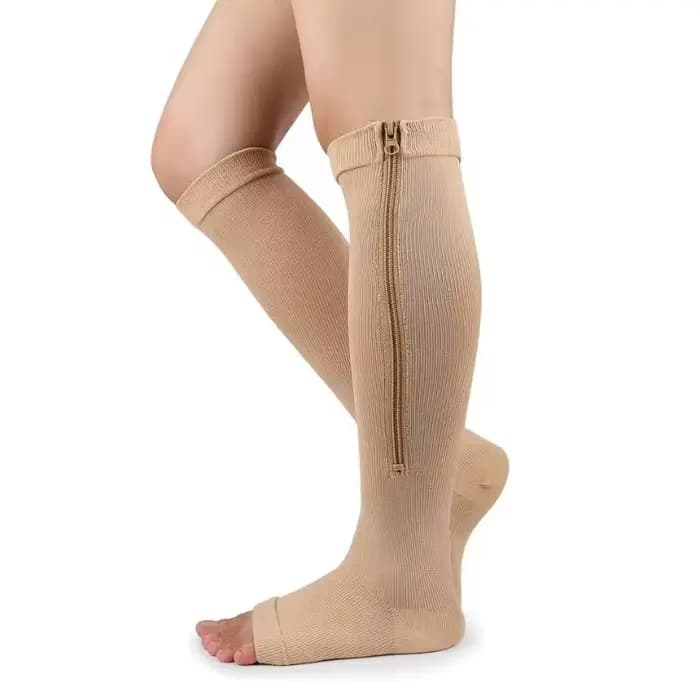 Chaussettes de compression médicales à fermeture éclair pour femmes et hommes