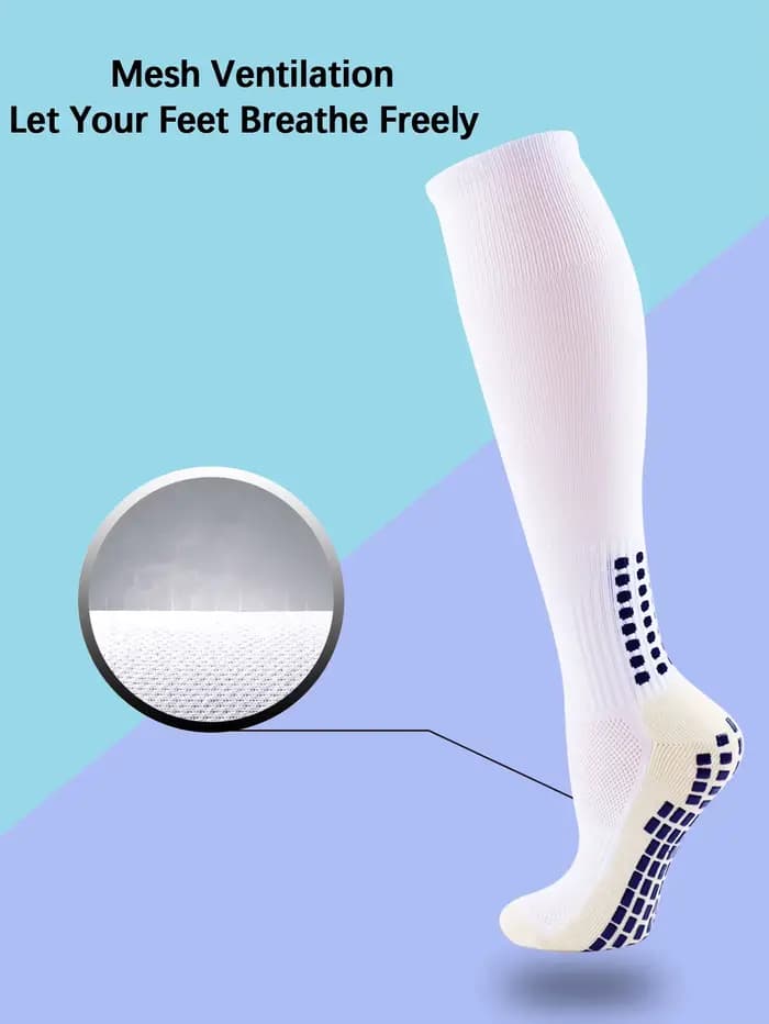 Nouvelles chaussettes de football longues avec ventouses en silicone antidérapantes pour hommes et femmes