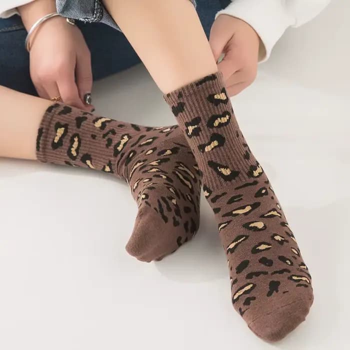 Chaussettes à imprimé léopard pour femmes et filles, Streetwear, Harajuku, Sexy, Mignon, Kawai, Style coréen, Skate, Court, Mode, Printemps, Automne, Nouveau