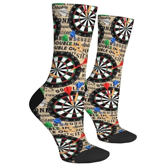 Chaussettes pour hommes style rétro jeu de fléchettes