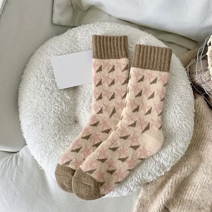 6 pièces (3 paires de couleurs mélangées) chaussettes épaisses