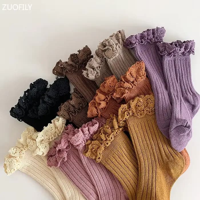 Chaussettes à volants pour bébés filles de 0 à 8 ans