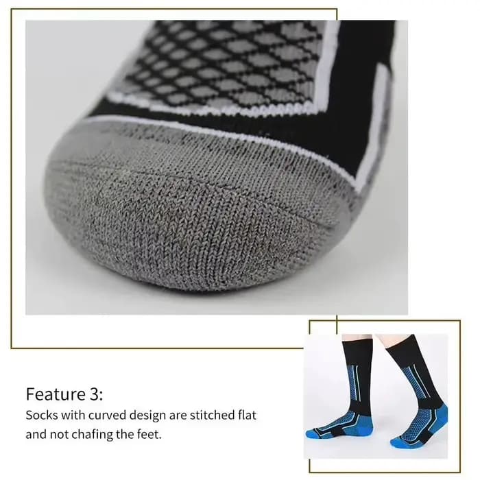 DIZETION 1 paire hiver chaud épaississement bas de Ski chaussettes de randonnée pour femmes hommes enfants en plein air Anti-froid haut bas de sport