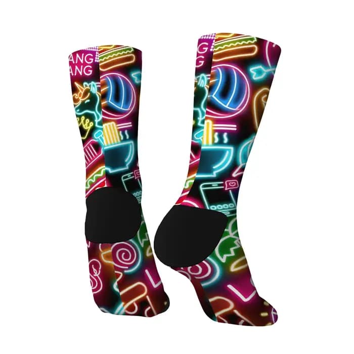 Chaussettes tendance Cyberpunk Neon Trend Crew Détail d'élément