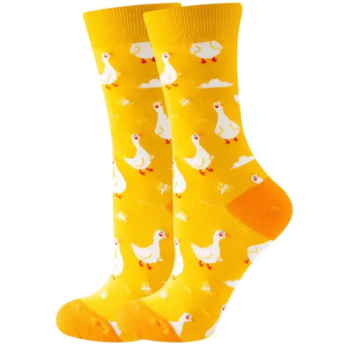 Chaussettes de sport en coton pour femmes, tube moyen créatif, motif animal et plante, chaussette mignonne colorée, cadeau merveilleux, mode de créateur drôle