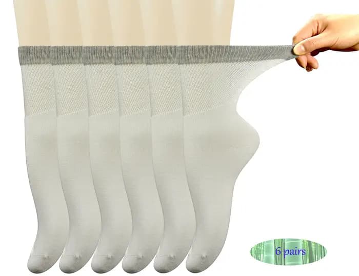 Chaussettes d'équipage diabétiques en bambou pour femmes