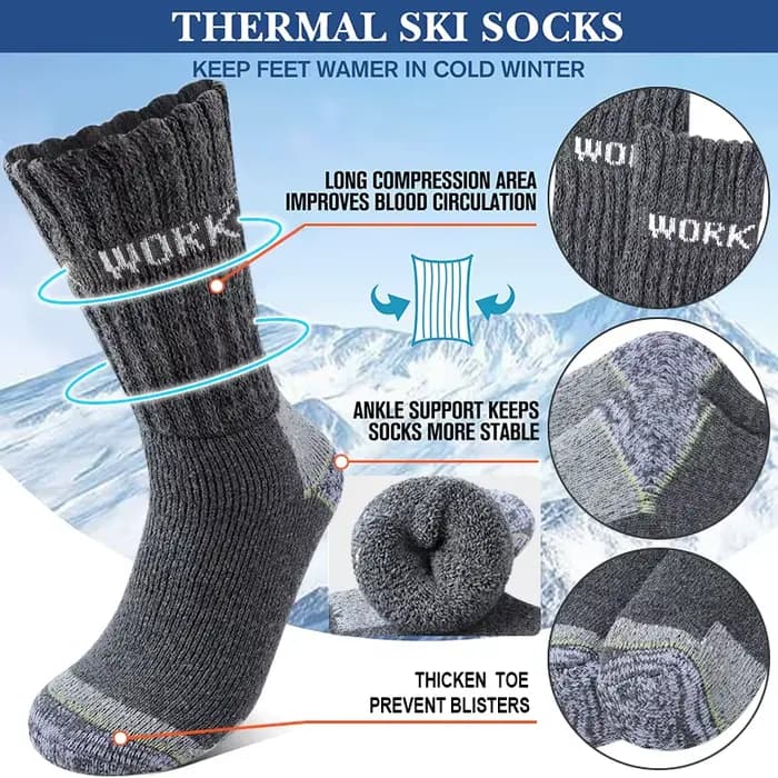 3 paires de chaussettes d'hiver épaisses pour hommes