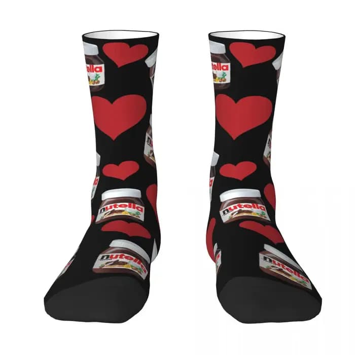 Chaussettes de dessin animé Nutella pour hommes et femmes