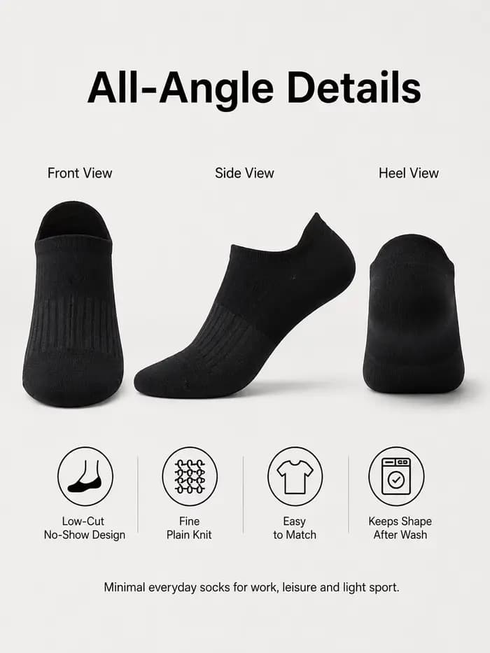 1/3/6 paires de chaussettes de sport basses pour hommes