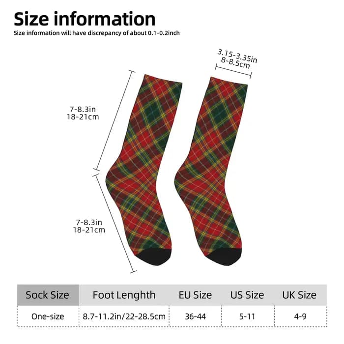 Chaussettes personnalisées à carreaux Tartan pour hommes