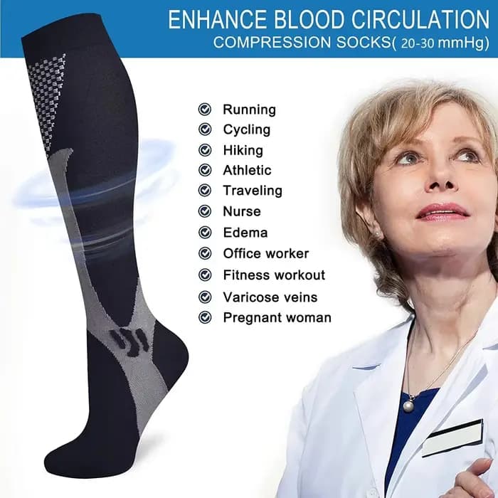 Chaussettes de compression élastiques pour hommes et femmes