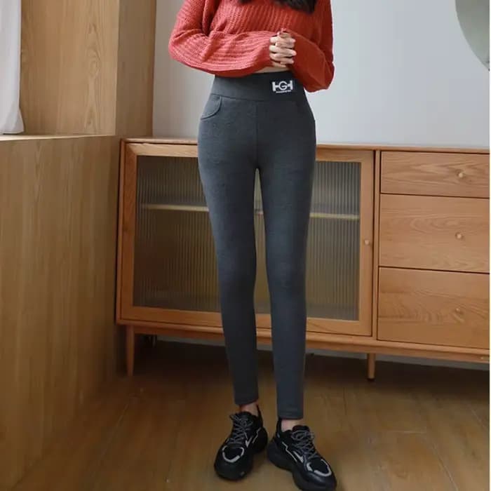  Leggings thermiques doublés en polaire pour femmes, collants chauds d'hiver, ceinture antidérapante, Streetwear d'extérieur, pantalons de Yoga, peluche haute densité 