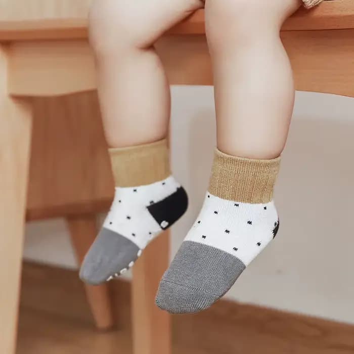 Chaussettes Antidérapantes Courtes en Coton pour Nouveau-Né Garçon et Fille