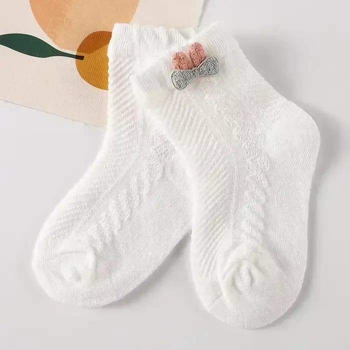 Chaussettes en Maille Respirante pour Bébé de 0 à 2 Ans, Accessoire Décoratif à Oreilles Rondes pour Nouveau-né Fille et Garçon, 1 Paire